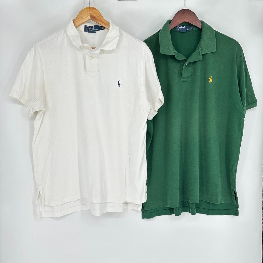 LOT 2 Classic Fit Polo Ralph Lauren Size L/G Cotton Preppy Casual